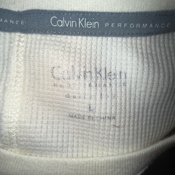 Calvin Klein Thermal Performance Crewneck Long Sleeve Top Off-White Size Large - Picture 6 of 7